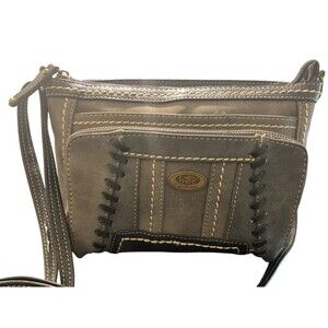 B.O.C‎ Born Concept Gray/ Black Crossbody Purse Faux Leather